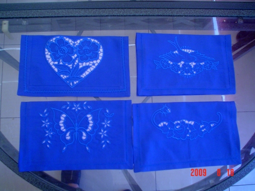 Serviettes with cutwork lace machine embroidery Napkins with cutwork lace embroidery